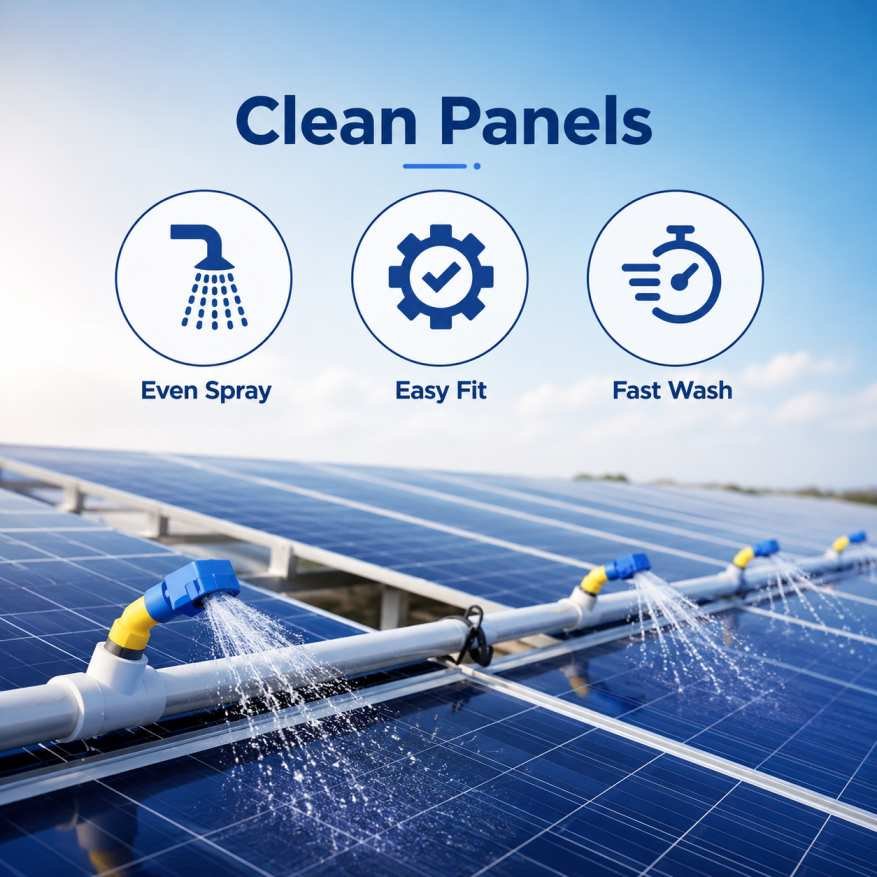 Solar module cleaning system installed